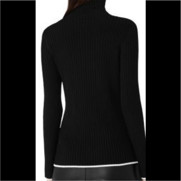 Reiss Olins Tipped Turtleneck Sweater in Black - Picture 2 of 8